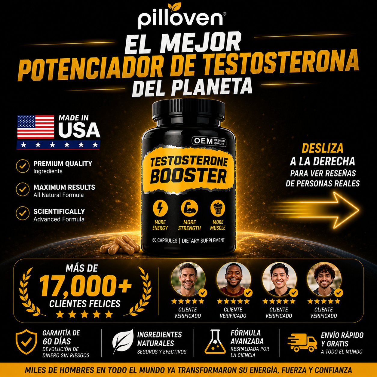 Testosterone Booster™ | Más Energía, Más Fuerza y Más Músculo Cada Día