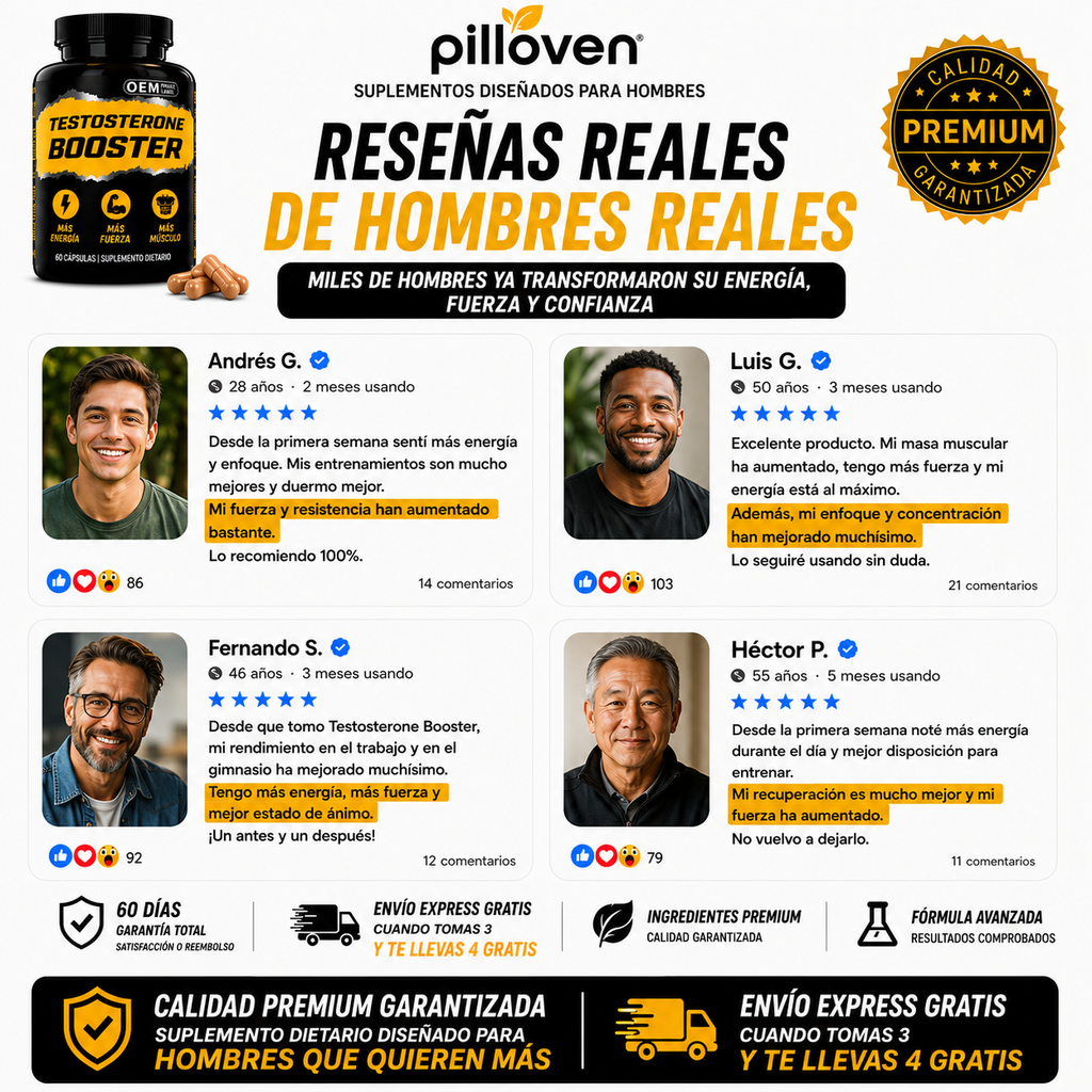 Testosterone Booster™ | Más Energía, Más Fuerza y Más Músculo Cada Día