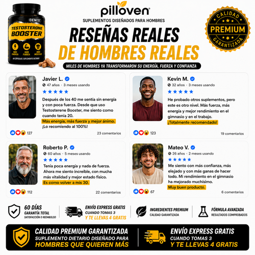 Testosterone Booster™ | Más Energía, Más Fuerza y Más Músculo Cada Día
